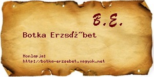 Botka Erzsébet névjegykártya
